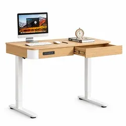 Elektricky výškově nastavitelný stůl Triadyn WorkBase S 1206 se zásuvkou, 120×60 cm, světlý dub
