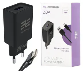 Síťová nabíječka Encore Energy USB-A 10W + kabel micro USB univerzální nabíječka MD-1083RM
